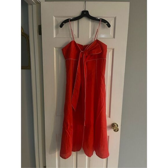 chinese dress ladies Farm Rio 3D Floral Linen Midi Dress main image 1